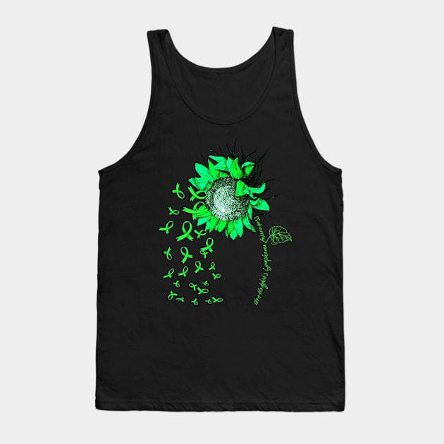 NON-HODGKIN'S LYMPHOMA AWARENESS Sunflower Green Ribbon Tank Top by vamstudio